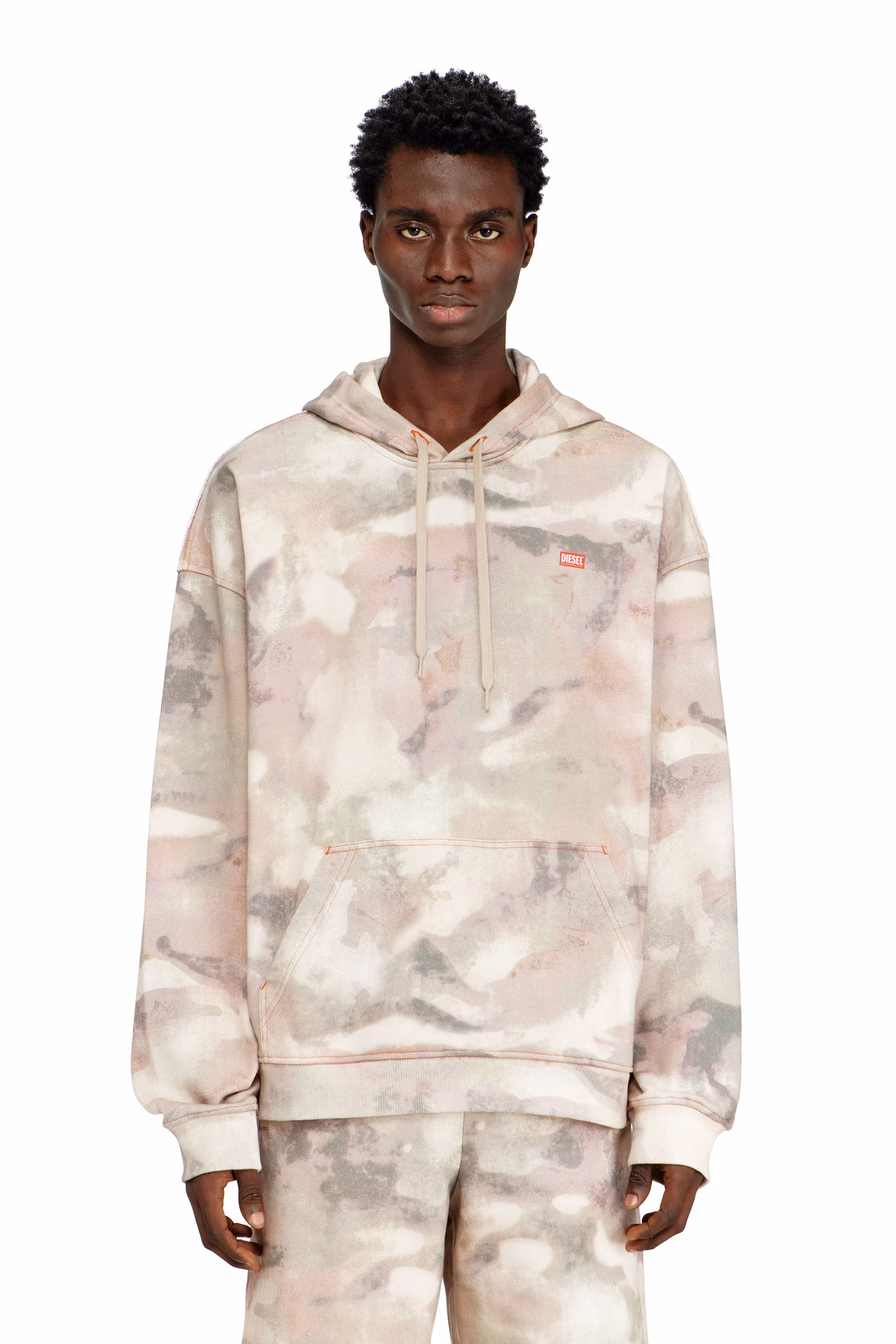 Diesel - Hoodie in camouflage-print organic cotton - Sweaters - Man - Multicolor