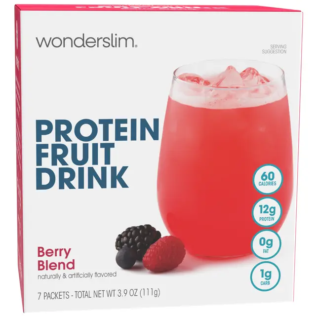 Wonderslim Protein Fruit Drink Berry Blend (7ct)