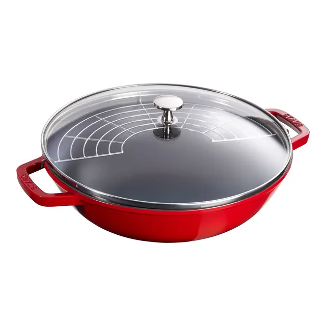 Staub Cast Iron 12-inch, Perfect Pan, Cherry - Factory Second