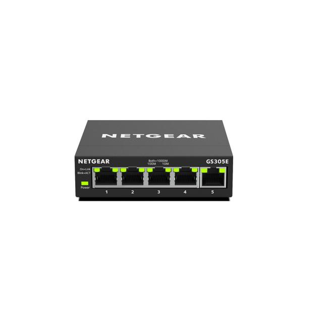 NETGEAR 5-Port Gigabit Ethernet Plus Switch, Traffic Management, Desktop, by NETGEAR, GS305E