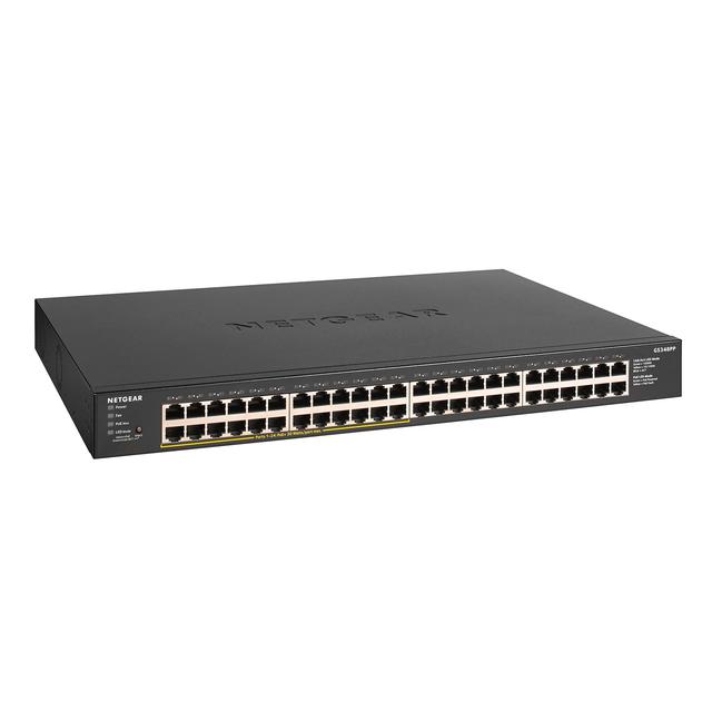 NETGEAR 300 Series 48-Port Unmanaged Gigabit Ethernet PoE+ Switch, 380W PoE Budget, Rack-Mount, by NETGEAR, GS348PP
