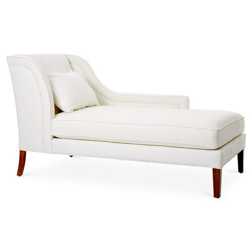 Roslin Right-Facing Chaise - White Linen - Comfortable, Sturdy, Stylish | Divan, Sette
