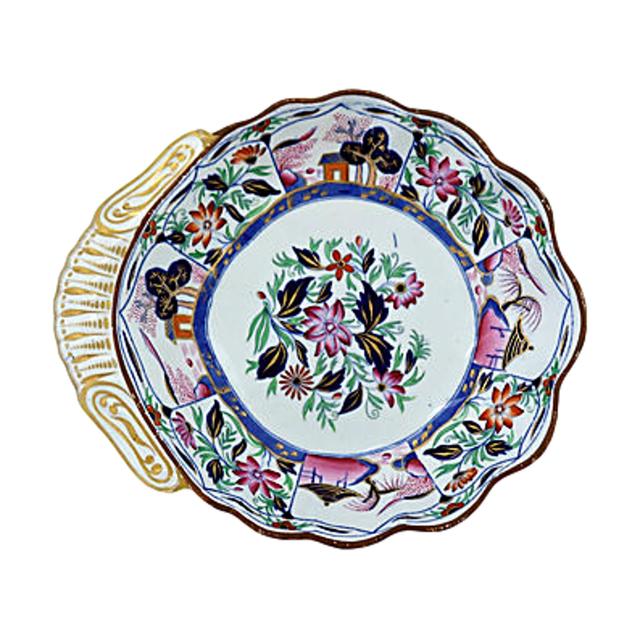 Antique Spode Serving Dish - Rose Victoria - Pink