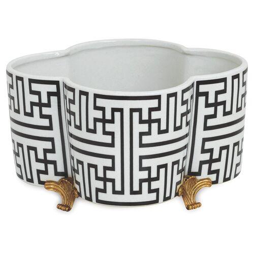 14" Perry Planter - Black/White - Port 68 - 14"l x 14"w x 8"h