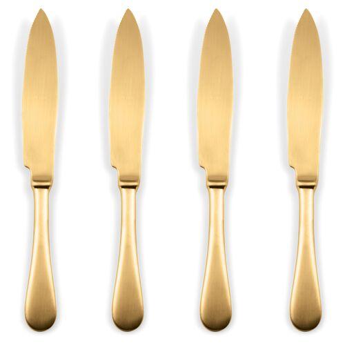 Set of 4 American Steak Knives - Gold - Mepra