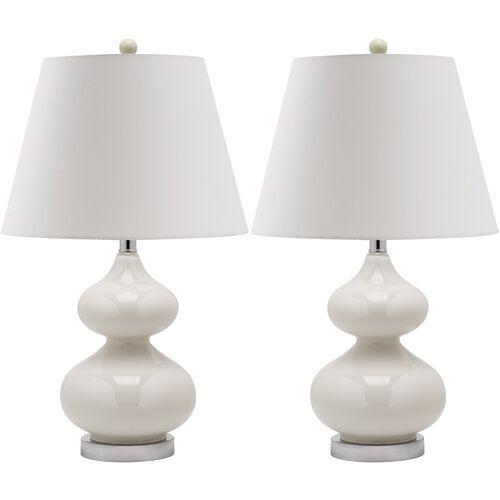 Set of 2 Bethany Table Lamps | Desk Lamp, Bedside Lamp - Gray