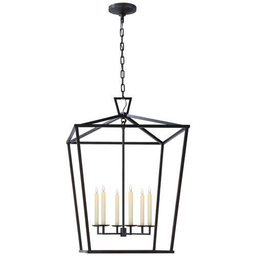 Visual Comfort - Darlana Extra Large Lantern - Aged Iron - Black