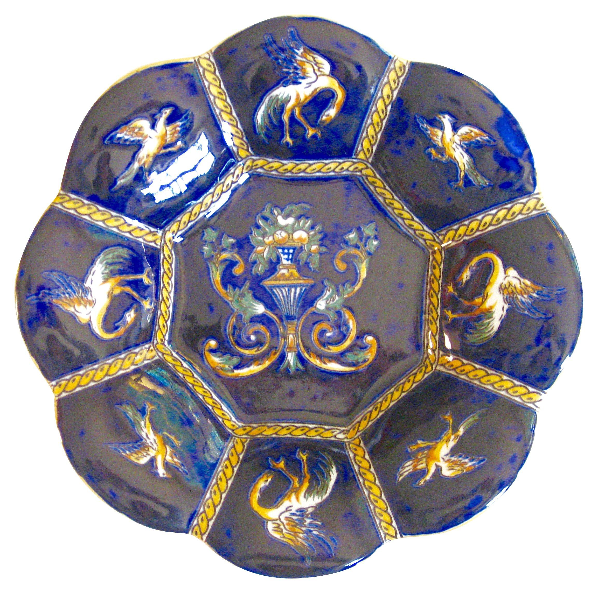 French Faience Lobed Plate - The Emporium Ltd. - Brown