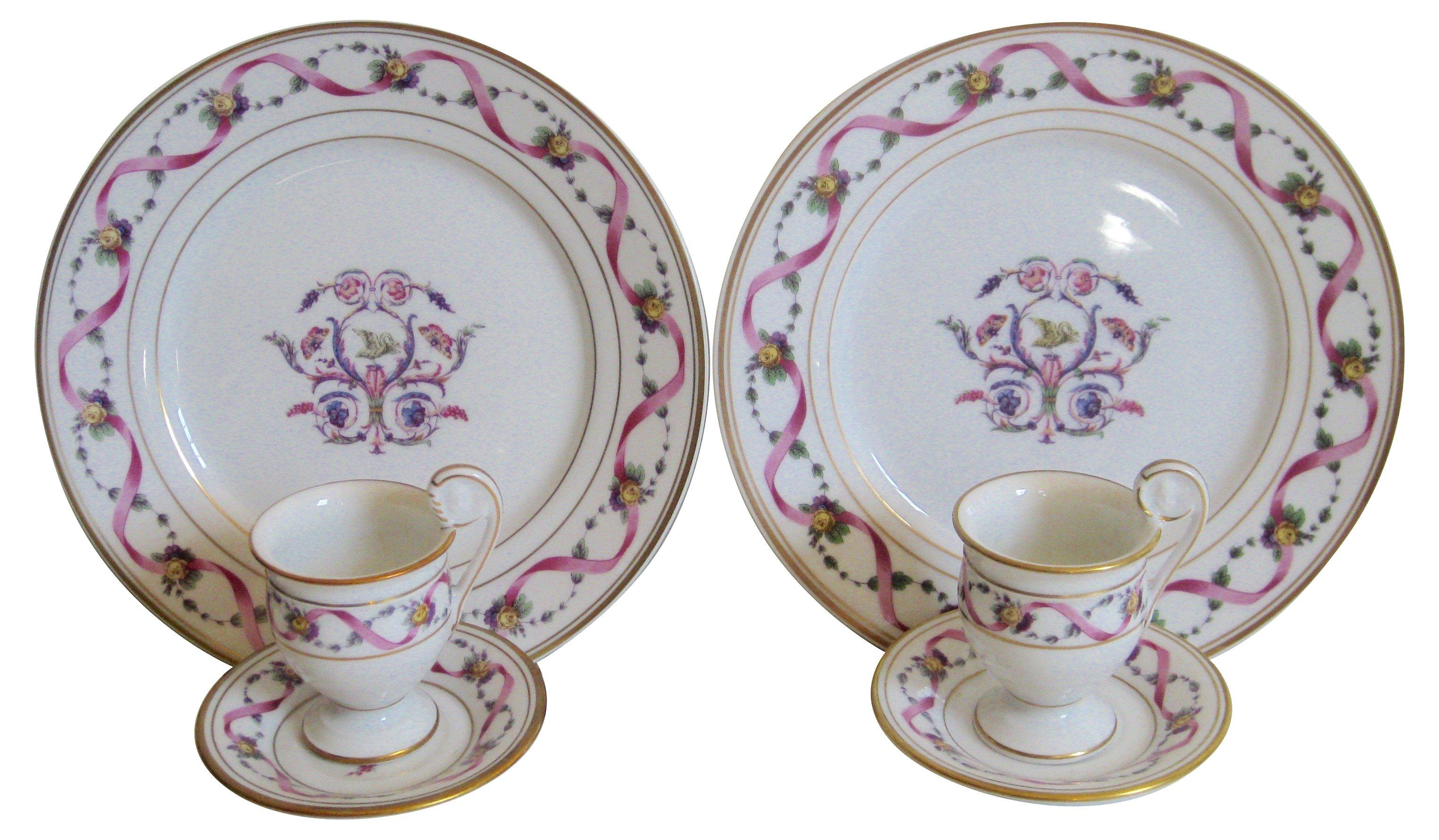 Ginori Rapallo Dessert Set Service for 2 - The Emporium Ltd. - White