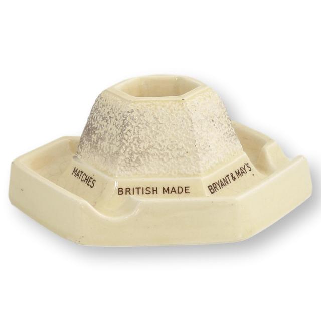 English Minton's Matchstriker/Ashtray - Rose Victoria - Beige