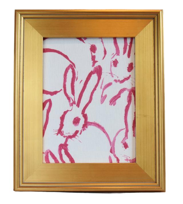 Framed Hunt Slonem's Bunny Hutch Fabric - Pink