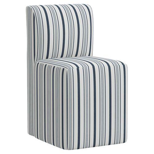 Graham Luli Stripe Dining Chair - Blue | Accent Chair, Arm chair