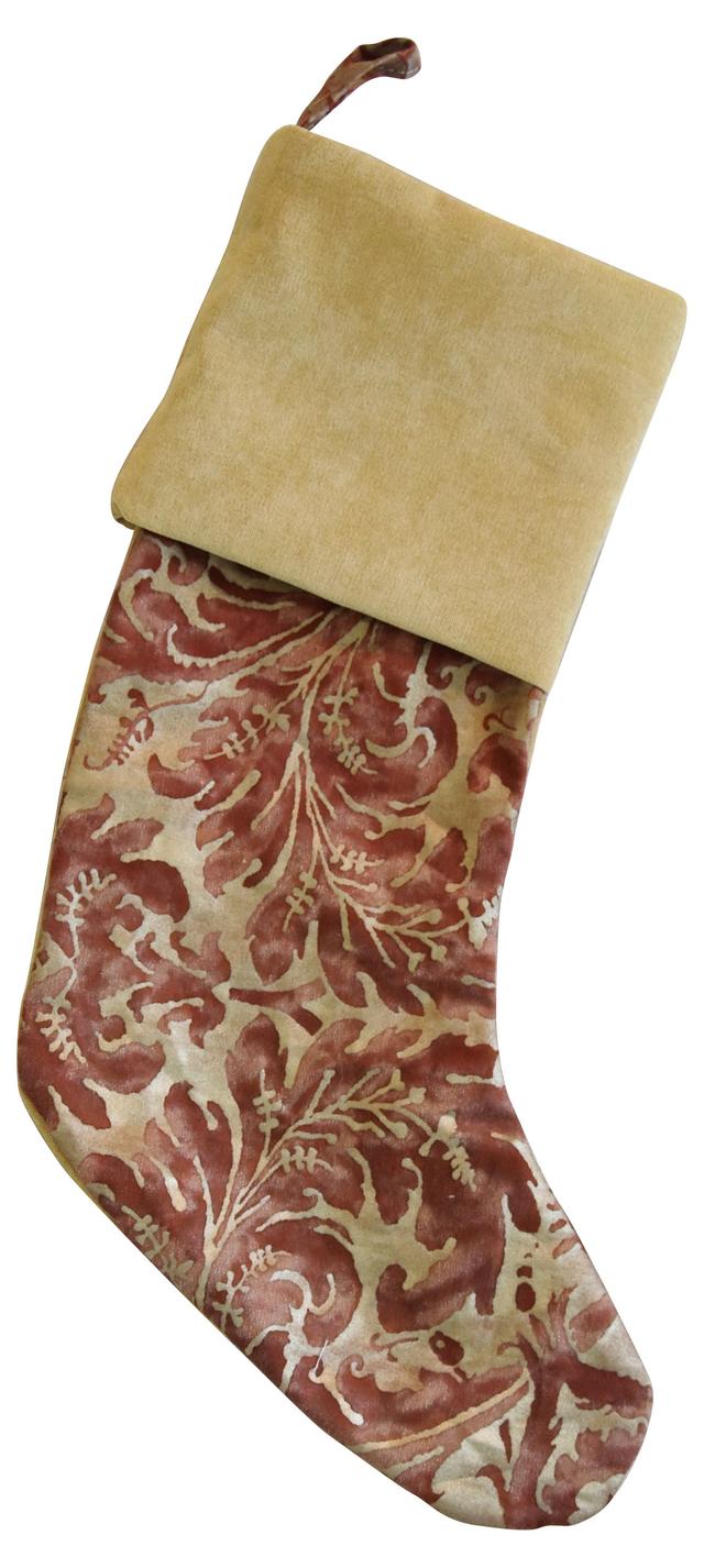 Italian Fortuny Christmas Stocking - Gold