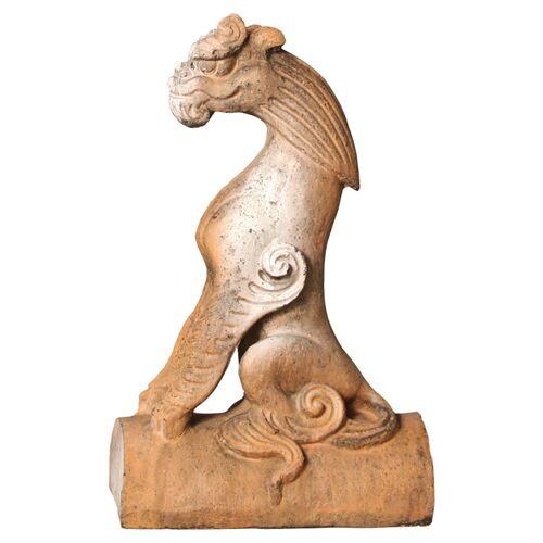 15" Asian Dragon Tile - Autumn Rose - Beige