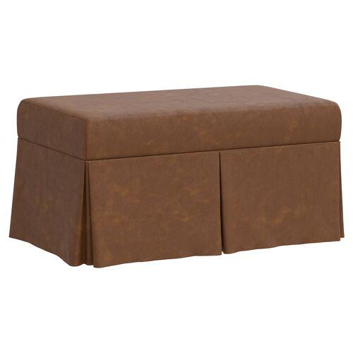 Hayworth Faux Leather Storage Bench - Brown | Couch, Sofa, Settee, Storage Space