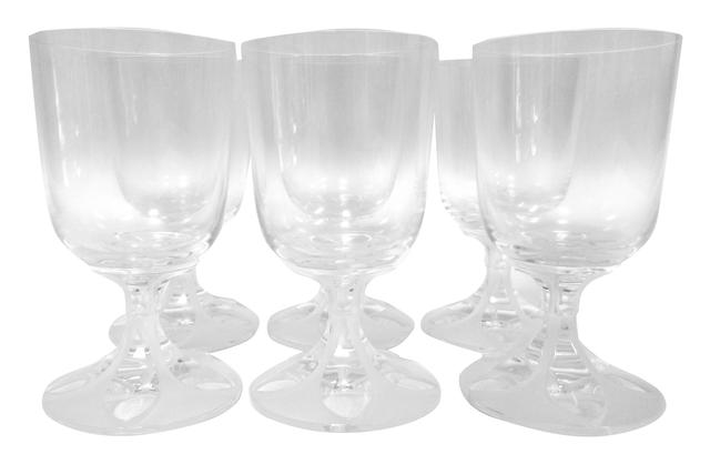 Lalique French Art Deco Crystal Glasses - The Emporium Ltd. - Clear