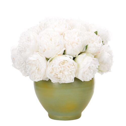 12" White Peony Arrangement - NDI