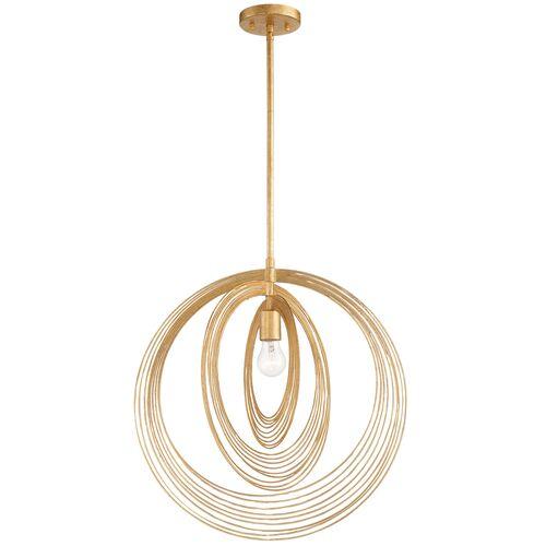 Doral 1-Light 20" Pendant - Gold - Crystorama | Hanging Light, Lanterns - Practical, Aesthetic