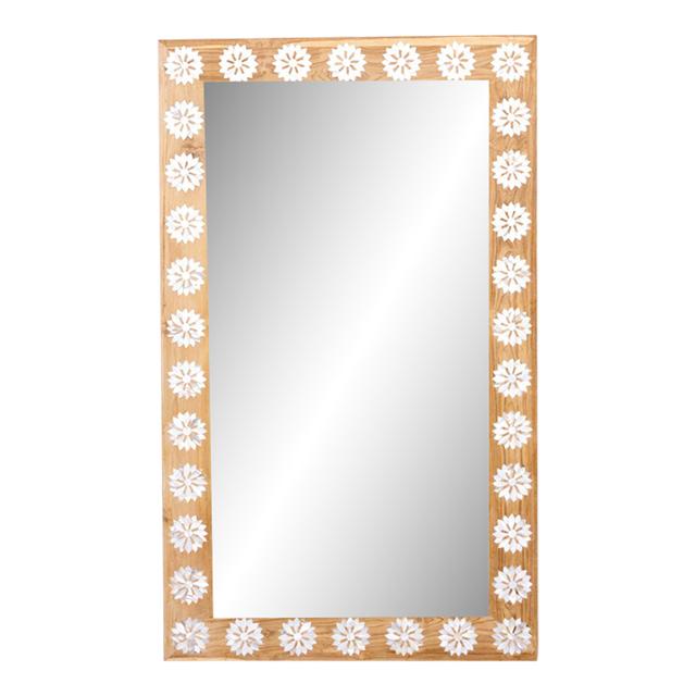 Bleached Blossom Mother of Pearl Mirror - de-cor - Beige