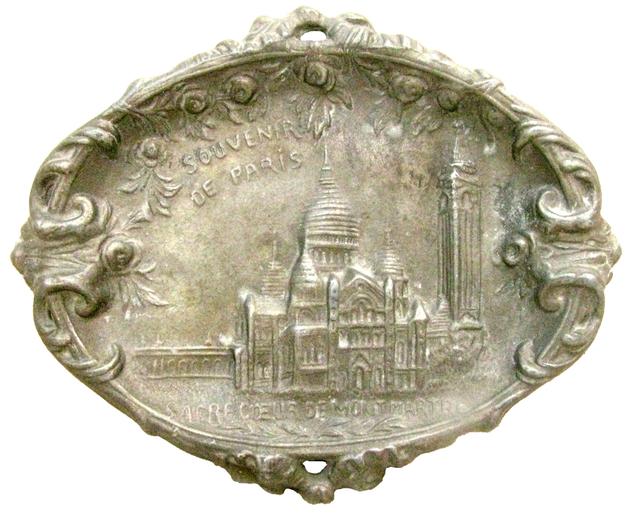 Paris Souvenir Pewter Plaque / Ashtray - Chez Vous - Silver