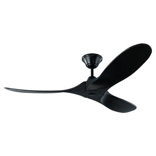 Visual Comfort - Maverick Ceiling Fan - Matte Black - 3 Blades, Hand-Held Remote Control, Energy Efficient, 6 Speed DC Motor