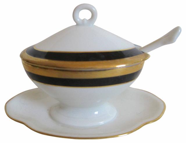Ginori Italian Gilt Mustard Pot - The Emporium Ltd. - Gray