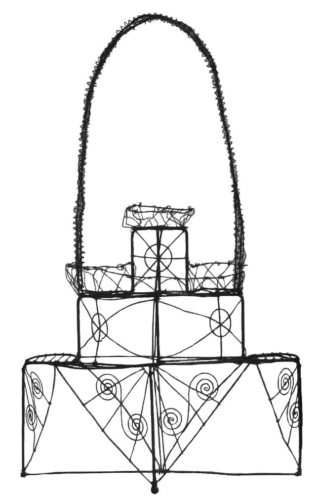 19thC. Victorian Wire Plant Stand - Chez Vous - Black