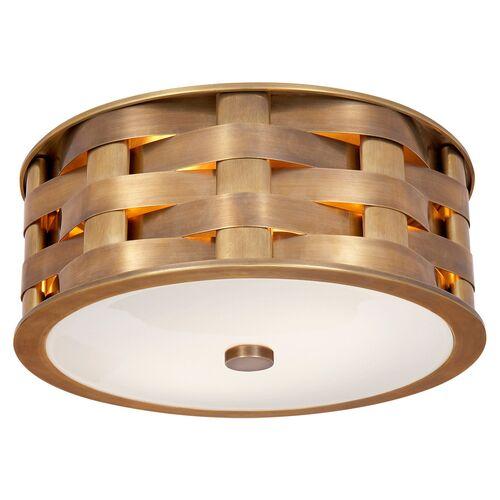 Ralph Lauren Home - Visual Comfort - Ella Flush Mount - Gold | Ceiling Mount, Flush Fixture, Made of Brass, Hardwired, Ideal For