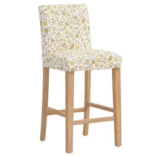 Shannon Barstool - Vine Botanical - Yellow