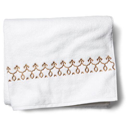 Marrakesh Bath Sheet - Rattan - Hamburg House - White