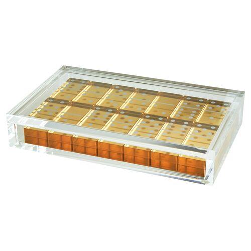 Lucite Domino Set - Gold