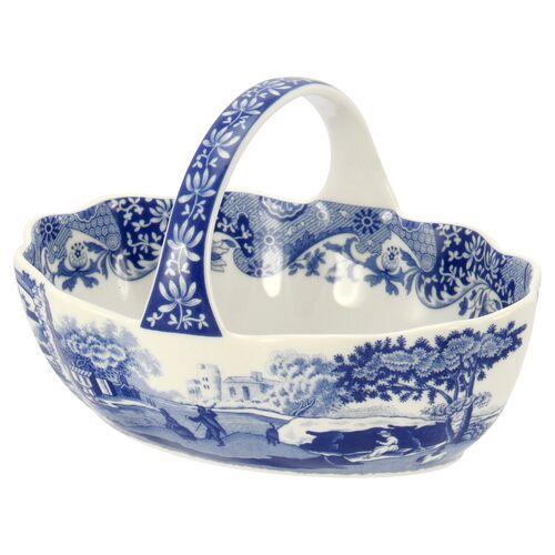 Spode Blue Italian Handled Basket