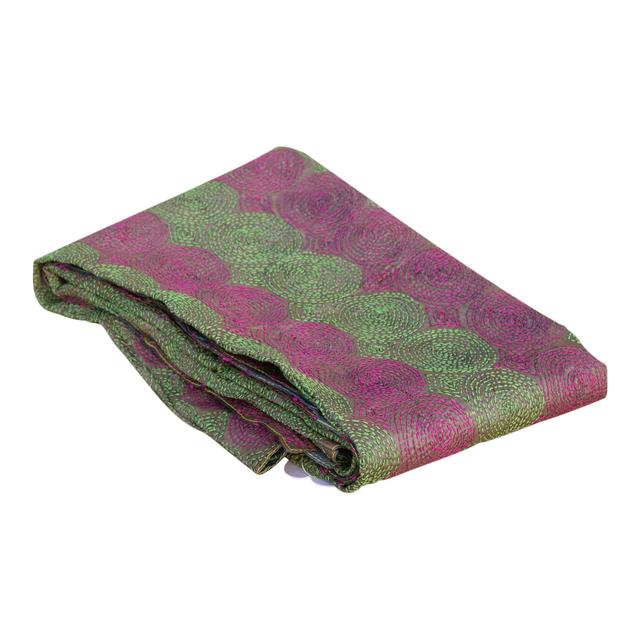 Aru Silk Kantha Throw - de-cor - Green