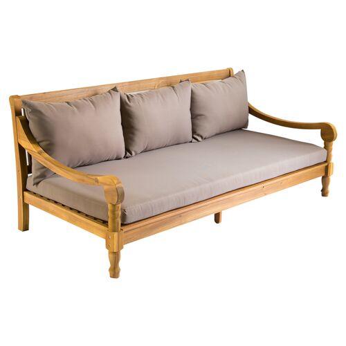 Newport 72" Outdoor Daybed - Gray - Comfortable, Sturdy | Divan, Sette