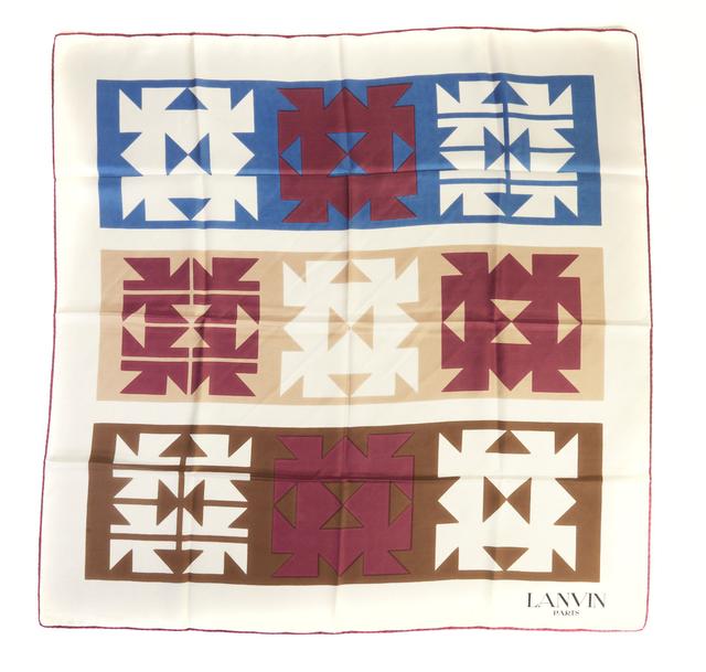 Lanvin Vintage Silk Geometric Scarf - Vintage Lux - Ivory