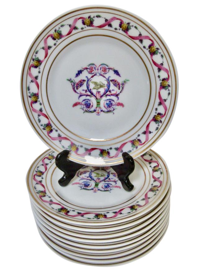 Ginori Rapallo Canape Plates Set of 10 - The Emporium Ltd. - Pink