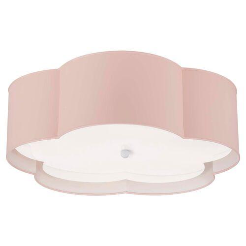 Visual Comfort - Bryce Large Flower Flush Mount - Pink | Ceiling Mount, Flush Fixture, Made of Brass, Hardwired, Ideal For Entry