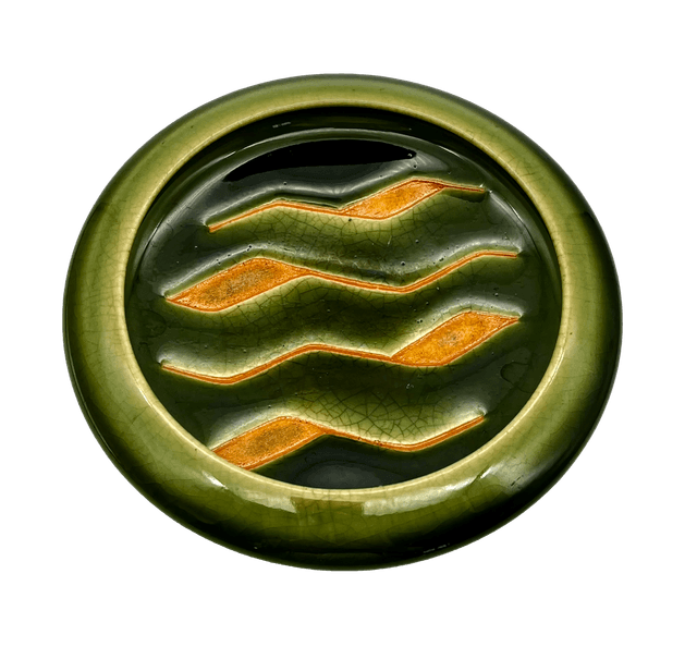 Mid-Century Modern Green Patterned Dish - Pilar Collection
