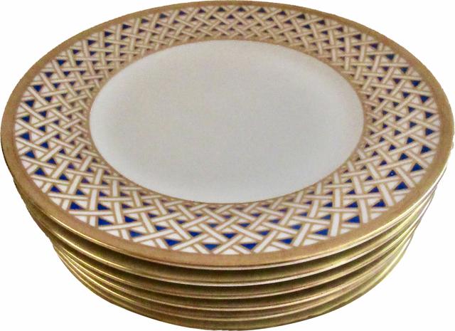 Ginori Diamante Canape Plates Set of 6 - The Emporium Ltd. - Gold