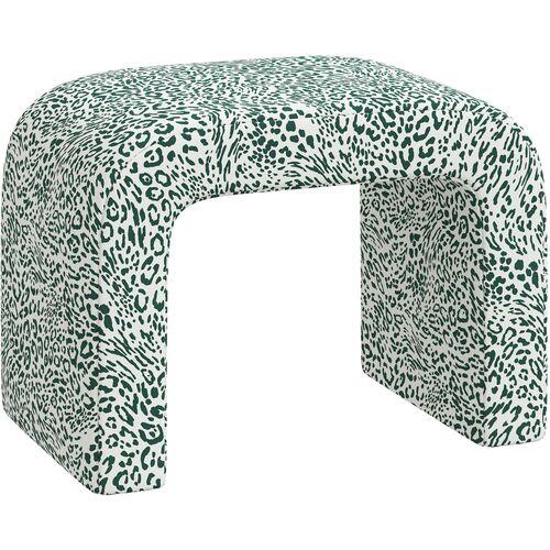 Celia Waterfall Pounce Ottoman - Green | Footstool, Footrest, Low Seat - Ideal Storage, Decor, Furniture