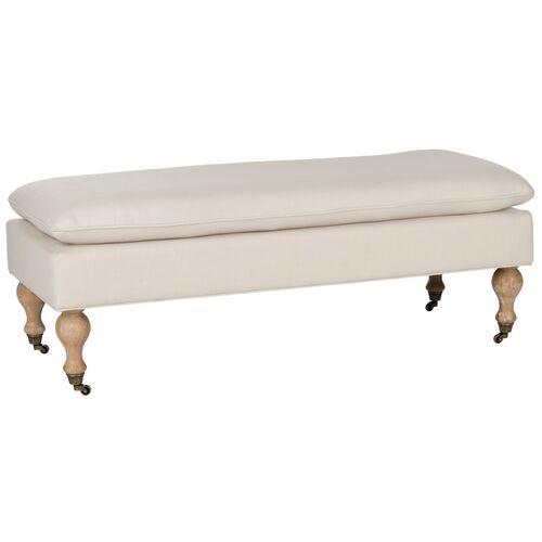 Nikolette Pillow-Top Bench - Cream | Cushion, Bolster - White | Couch, Sofa, Settee