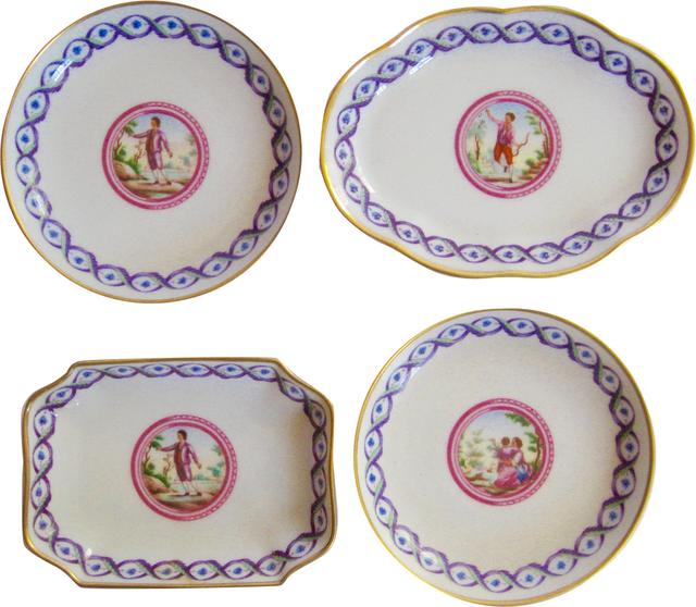 Ginori Gilt Porcelain Collection - Set of 4 - The Emporium Ltd. - Purple