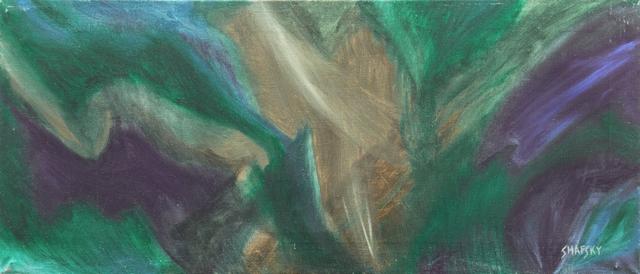 Purple & Jade Abstract by Nancy Shafsky - McNaught Fine Art - Blue