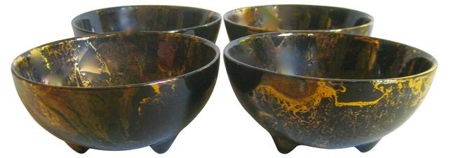 Sascha Brastoff California Pottery Bowls - The Emporium Ltd. - Black