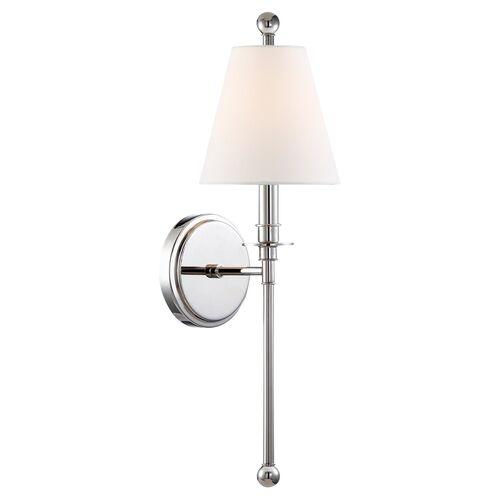 Riverdale Sconce - Polished Nickel - Crystorama - Silver | Wall Fixtures, Wall Lamps - Decorative, Aesthetic