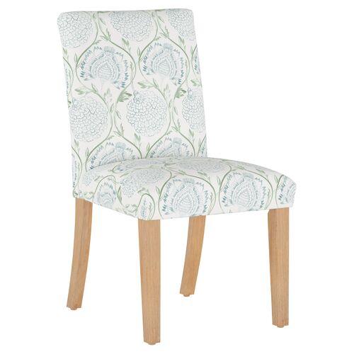 Shannon Side Chair - Ranjit Floral - Handcrafted - Green