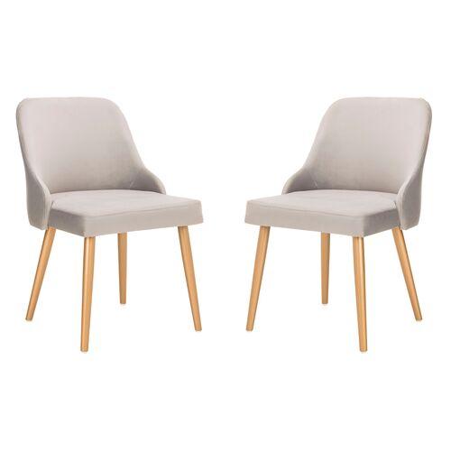 Set of 2 Andover Velvet Side Chairs - Gray | Dining Chairs, Accent Chairs - Comfortable, Durable