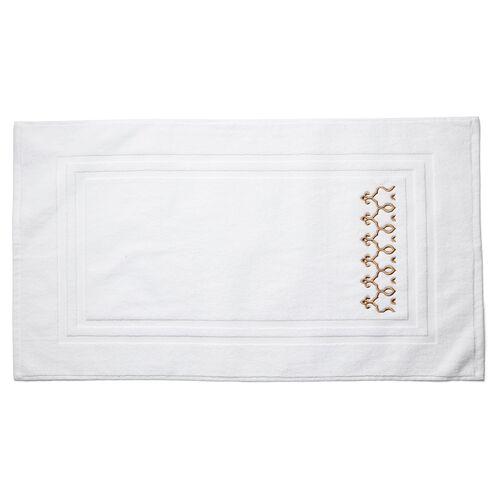 Marrakesh Bath Mat - Rattan - Hamburg House - White