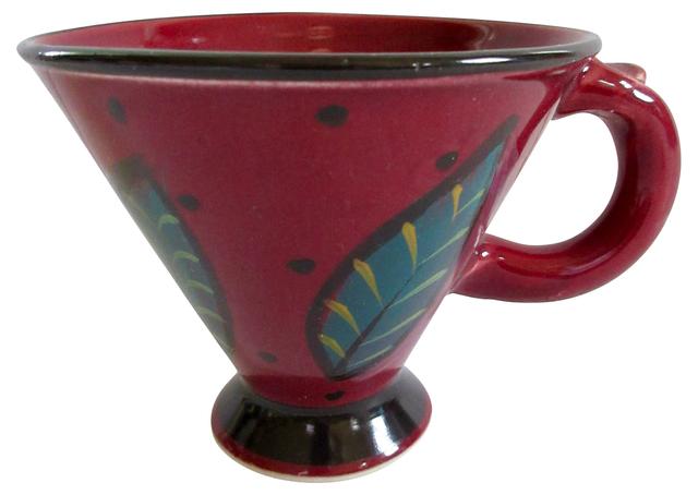 Mid-Century Modern Art Pottery Mug - The Emporium Ltd. - Red