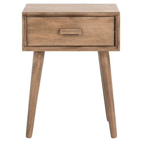 Lyle Nightstand | Night Table, Bedside Shelf - Brown, Offers Convenience, Storage, Organization